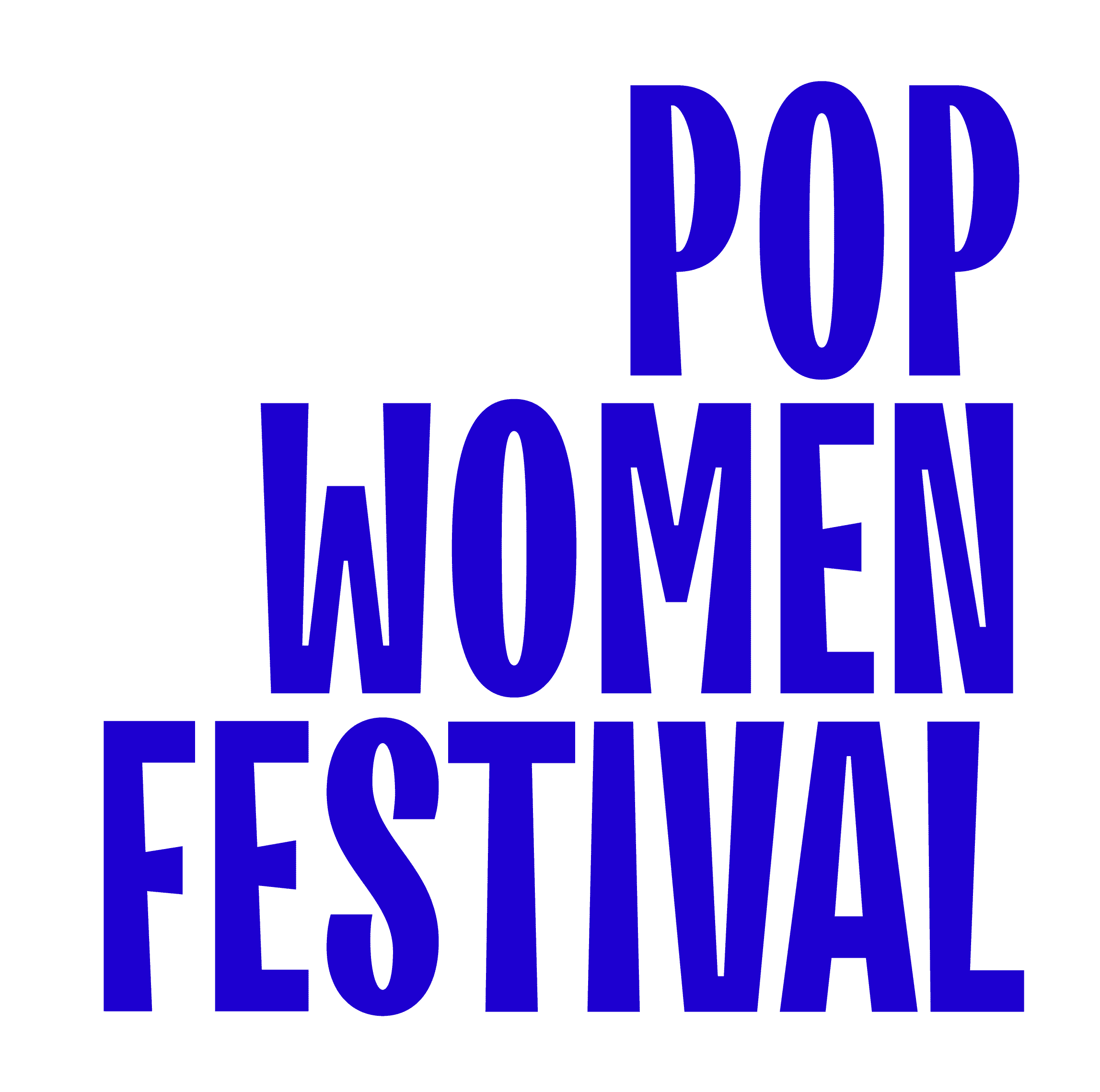 Logo bleu png du Pop Women Festival
