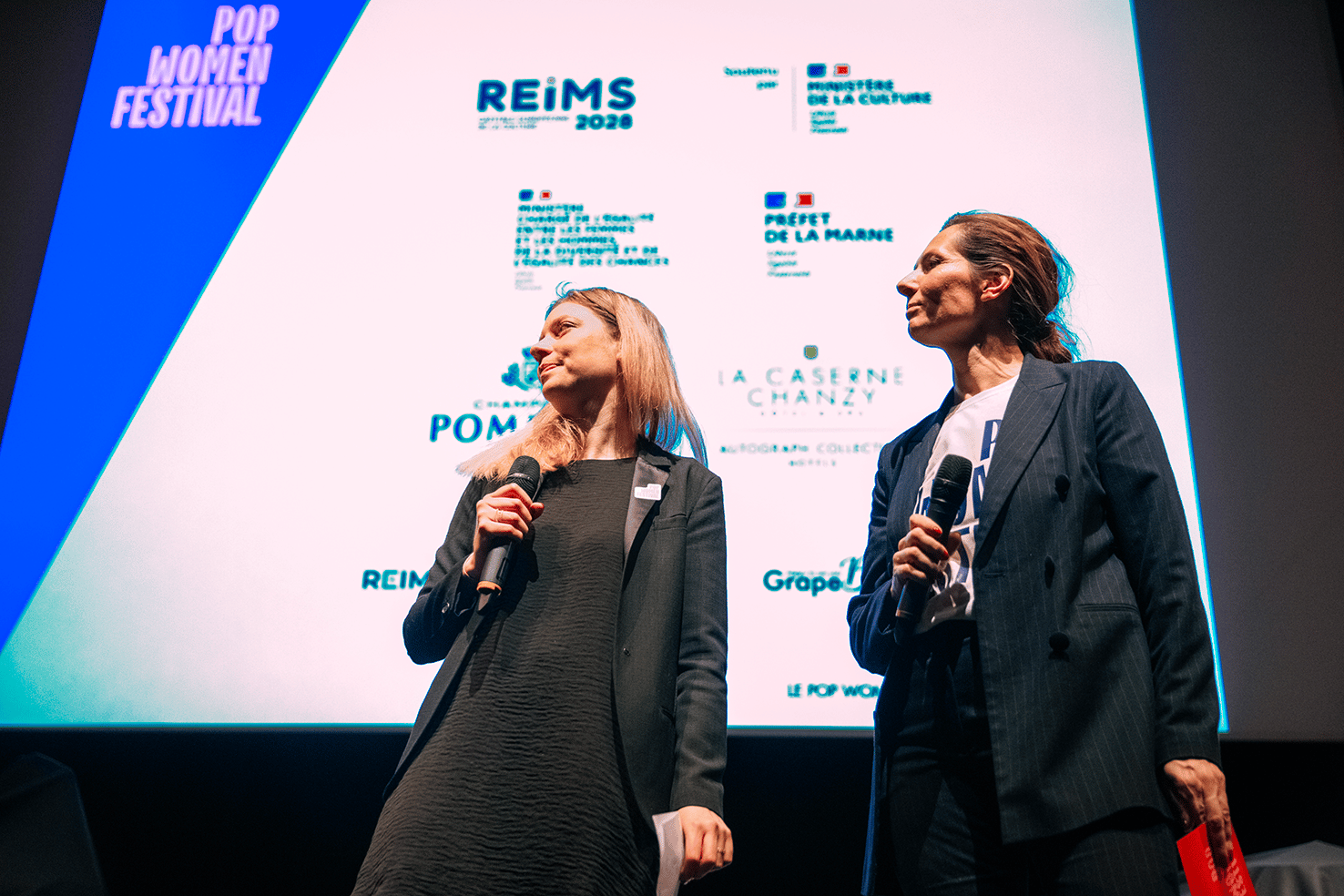 Portrait de Éléonore Assante di Panzillo vice-présidente de Reims 2028 et Céline Bagot la fondatrice du Pop Women Festival 2022 par Chloé Vollmer-Lo