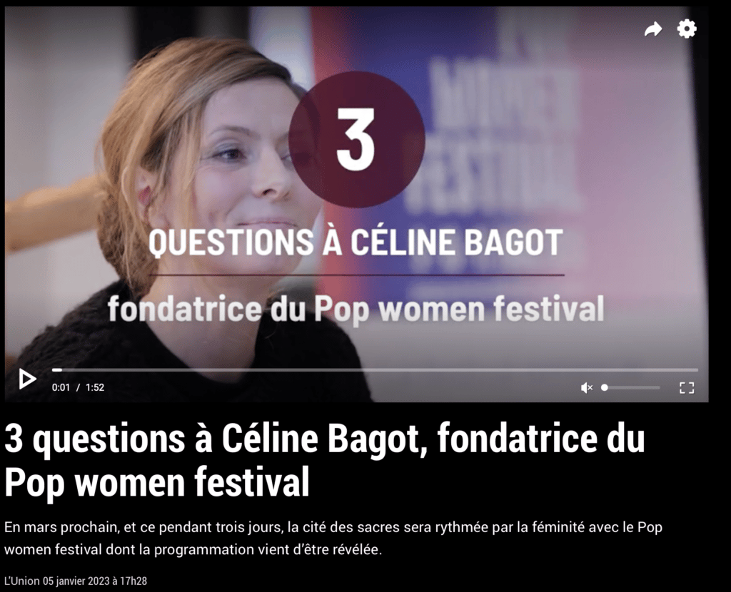 La fondatrice du Pop Women Festival Céline Bagot répond aux 3 questions à