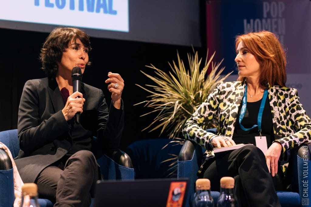 Sophie couturier et Anne-Claire Moser Lebrun au Pop Women Festival lors de la table ronde une farouche liberté