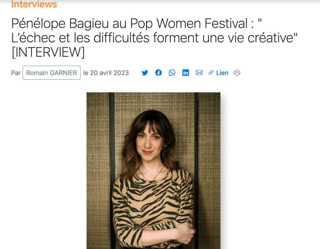 Article concernant Pénélope Bagieu au Pop Women Festival
